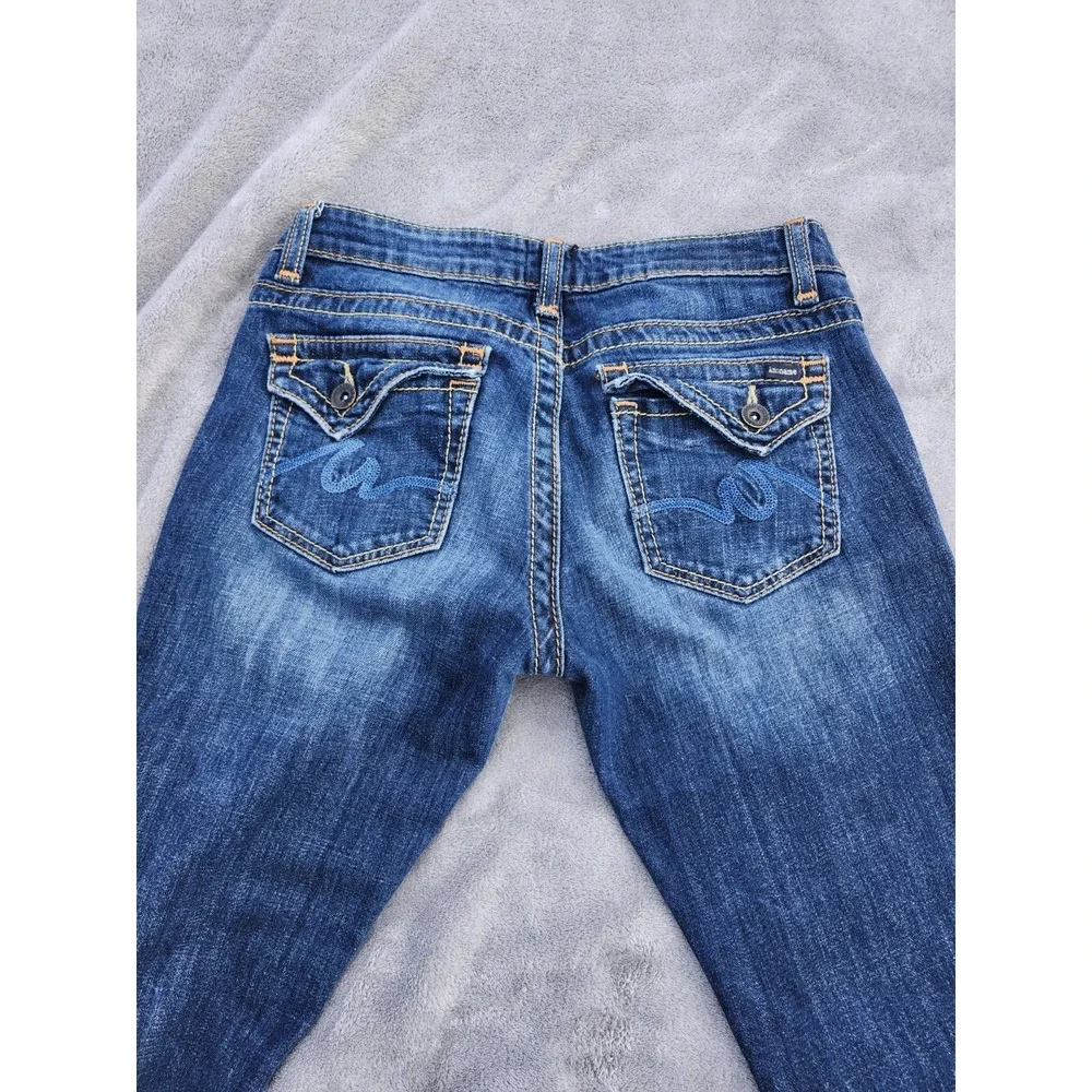 ANONAME Capri Jeans Womens Sz 28 Dark Wash Faded Low Rise (031)